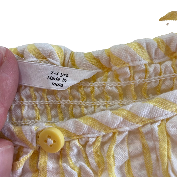 Marks & Spencer Girls Yellow & White Striped Basic Jumpsuit 2-3 years - Picture 6 of 9